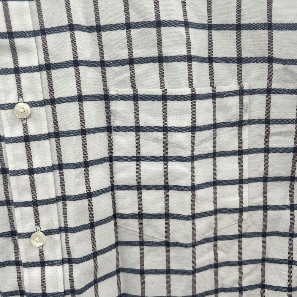Untuckit Button Down Checkered Shirt Mens 3XL White Preppy Business Pocket SS - Picture 4 of 14